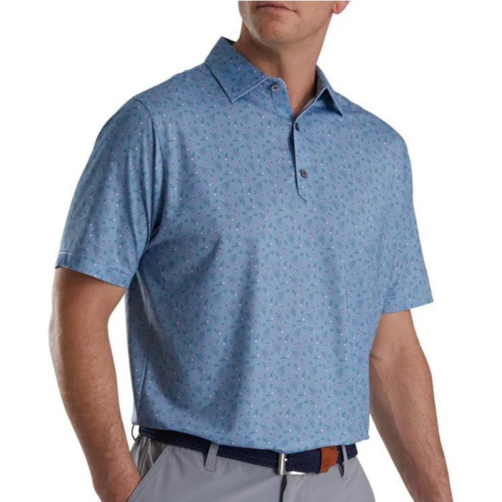 Foot Joy Floral Lisle Performance Golf Polo Large